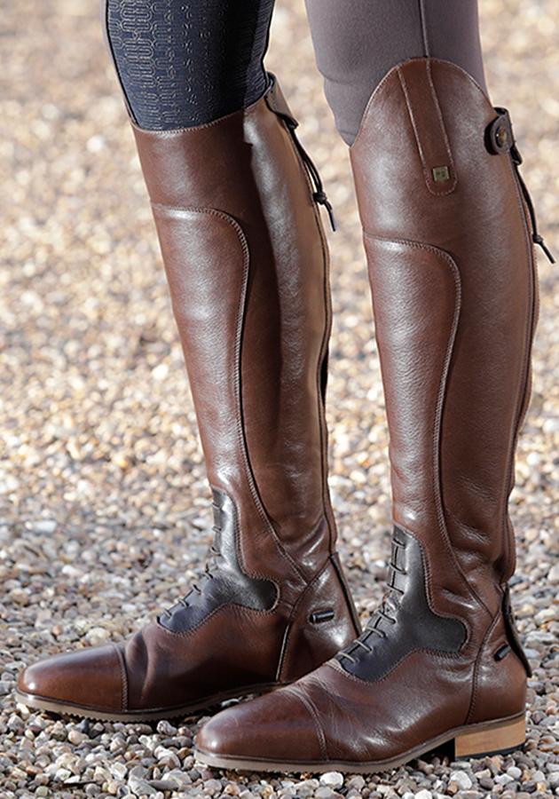 ladies long tan leather boots