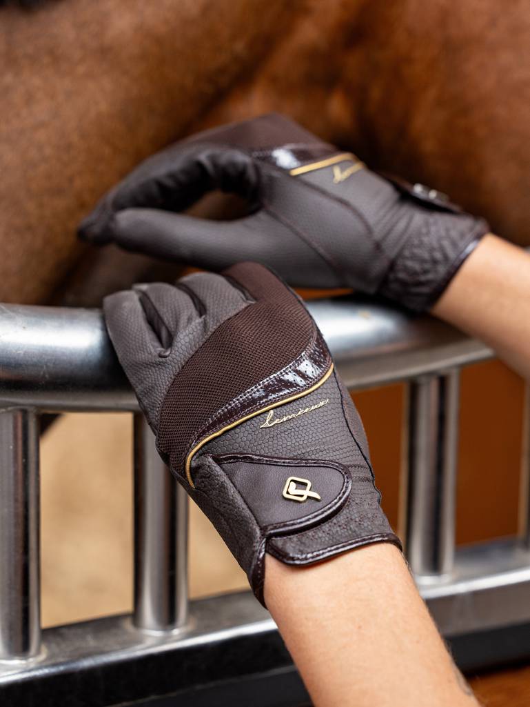 LeMieux Competition Gloves Brown - Image 2