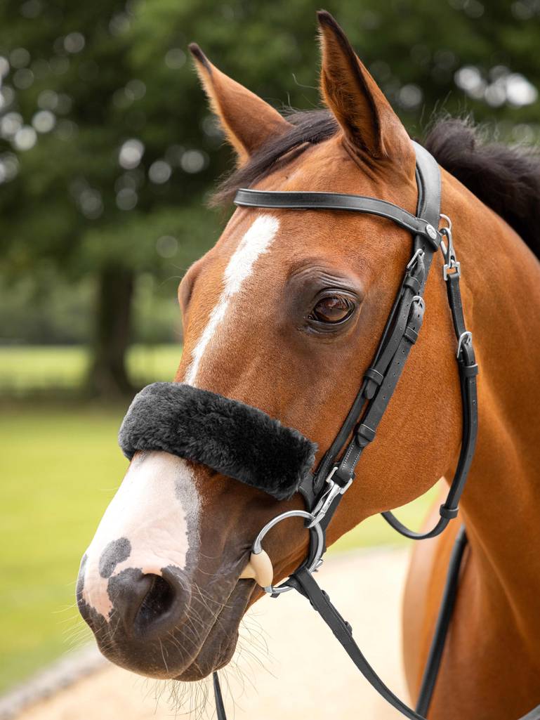 LeMieux Simuwool Noseband Cover Black - Image 2