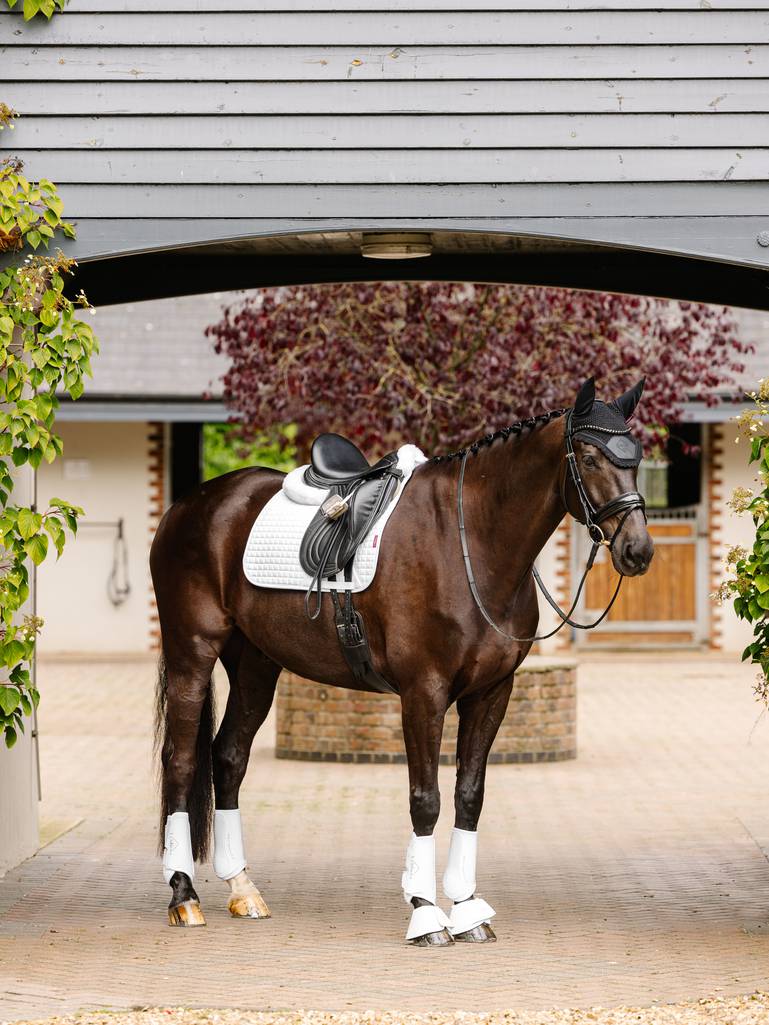 LeMieux Suede Dressage Square White-Small/Medium - Image 2