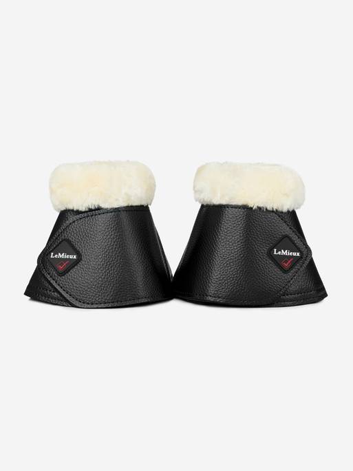 LeMieux Fleece WrapRound Over Reach Boots Black/Natural