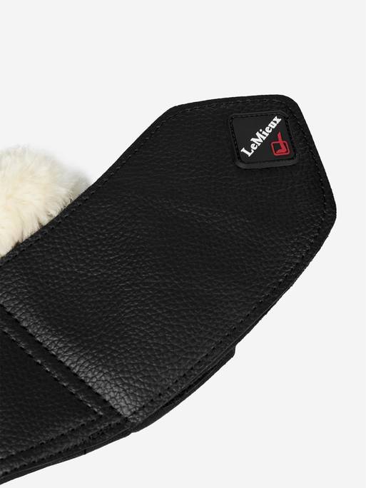 LeMieux Fleece WrapRound Over Reach Boots Black/Natural - Image 3