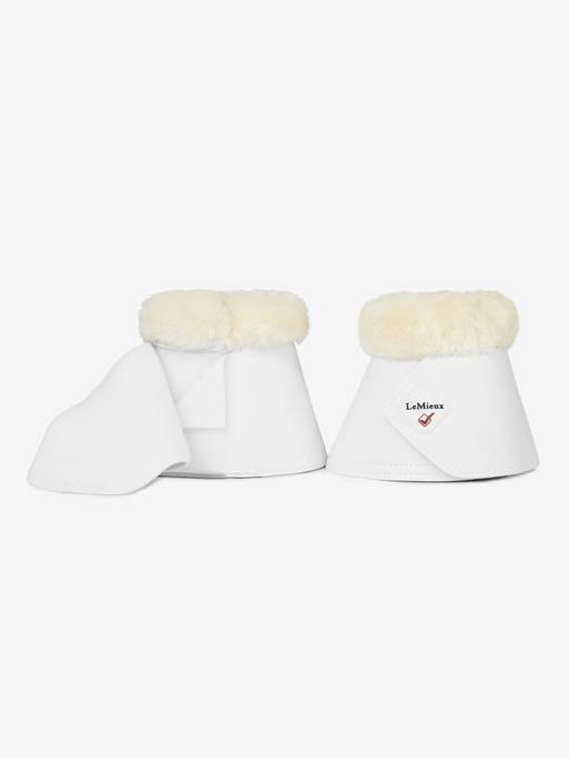 LeMieux Fleece WrapRound Over Reach Boots White - Image 2