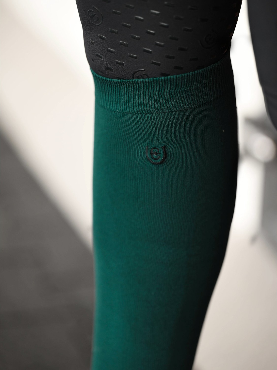 Equestrian Stockholm Riding Socks Dark Emerald - Image 2
