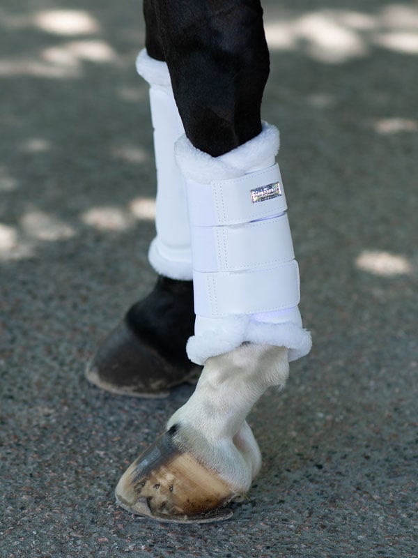 Equestrian Stockholm Brushing Boots White Silver - Image 2