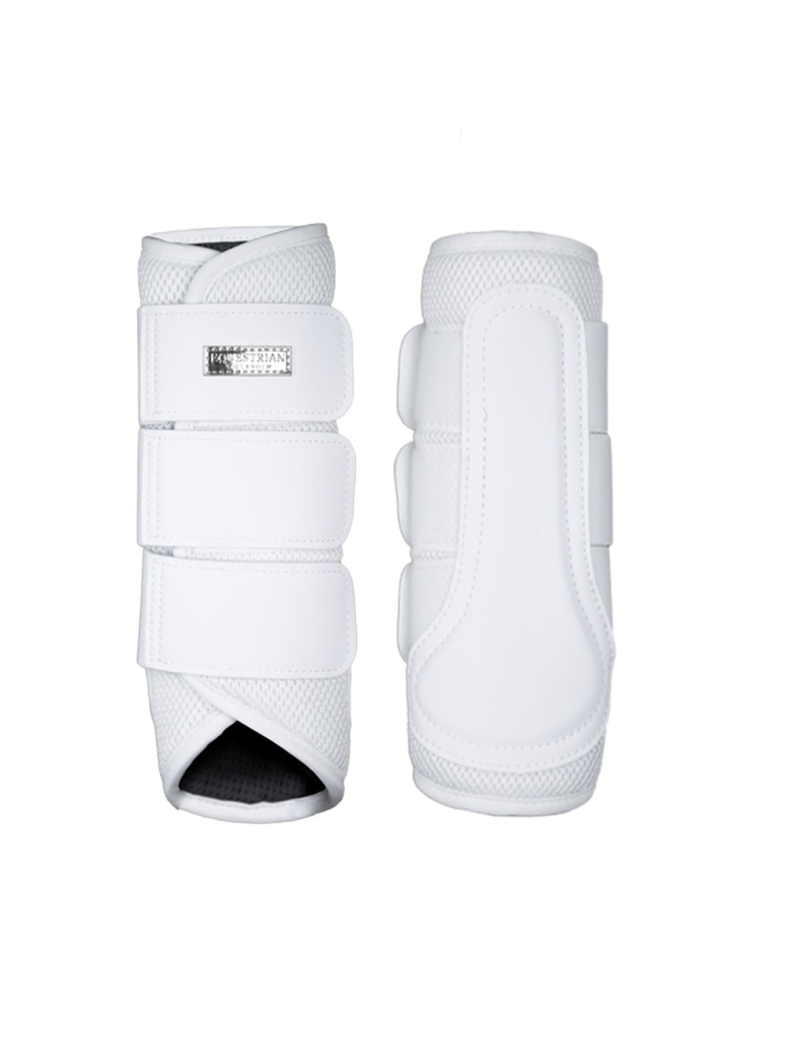 Equestrian Stockholm Mesh Brushing Boots White Silver
