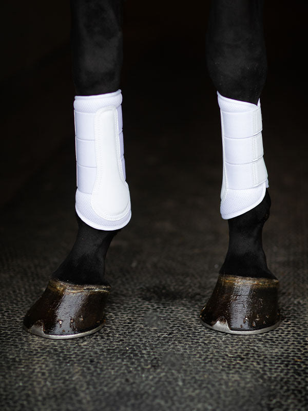 Equestrian Stockholm Mesh Brushing Boots White Silver - Image 3