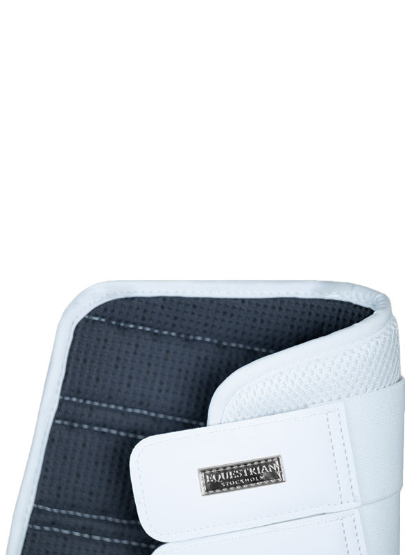 Equestrian Stockholm Mesh Brushing Boots White Silver - Image 6