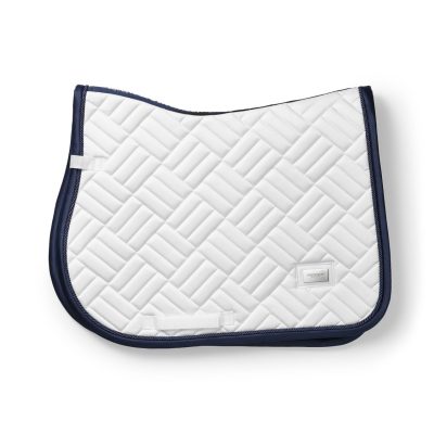 Equestrian Stockholm Jump Saddle Pad Modern White Navy