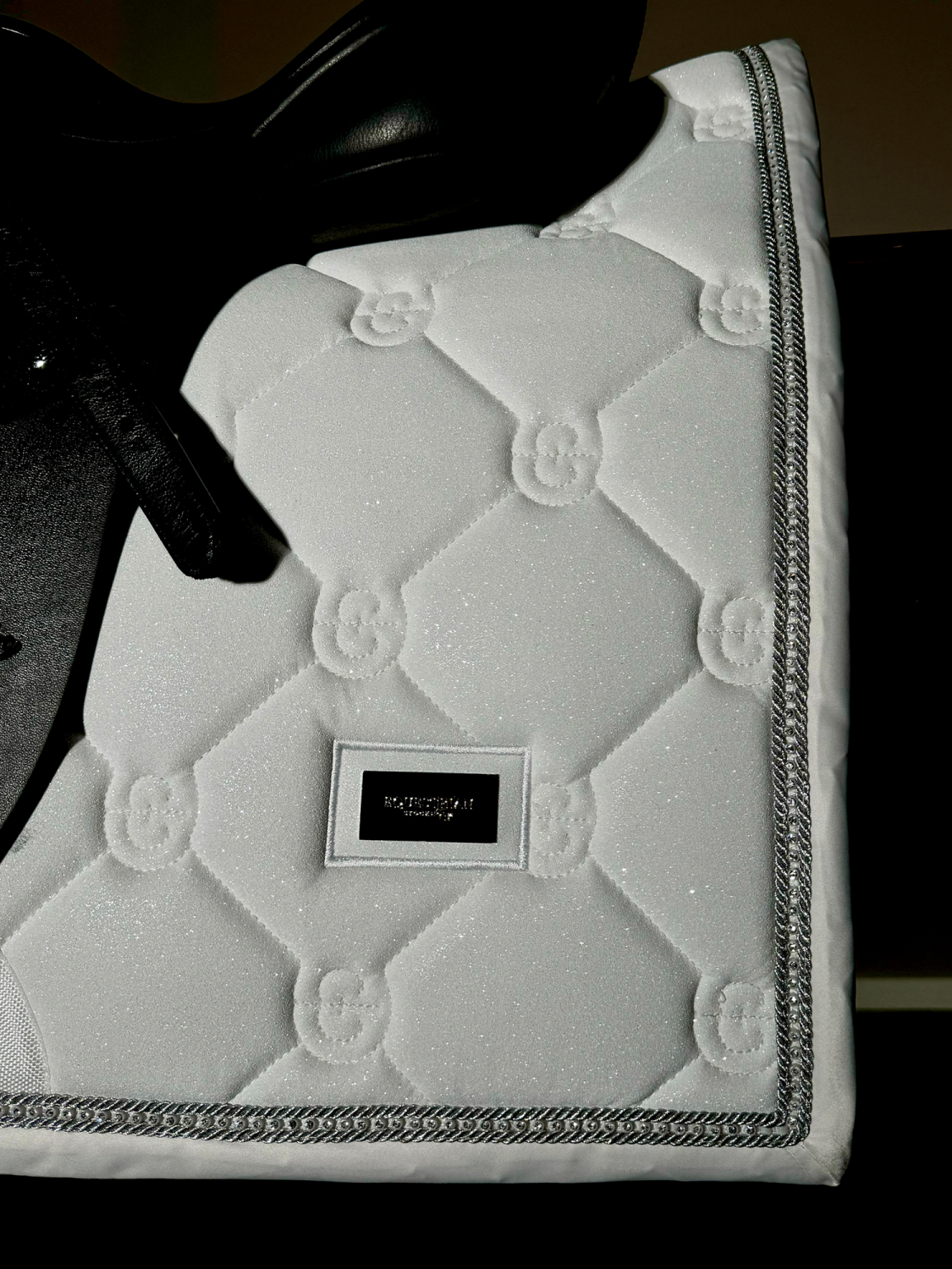 Equestrian Stockholm Dressage Saddle Pad Crystal White Glimmer - Image 3