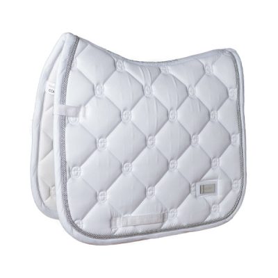 Equestrian Stockholm Dressage Saddle Pad Silver White Perfection
