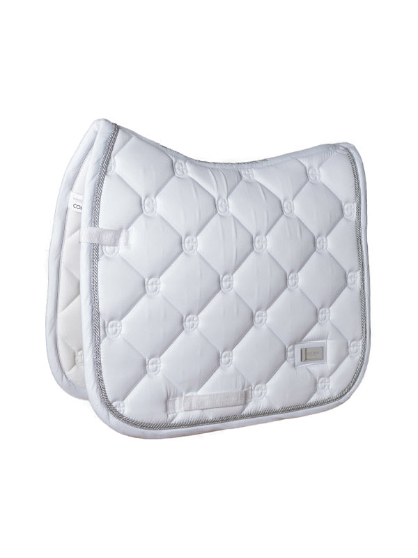 Equestrian Stockholm Dressage Saddle Pad Silver White Perfection