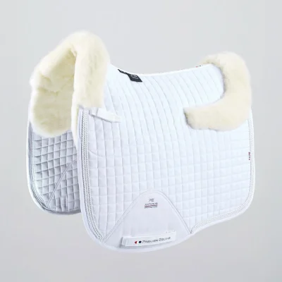 Premier Equine Close Contact Merino Wool Half Lined European Dressage Square White/Natural Wool-Pony size