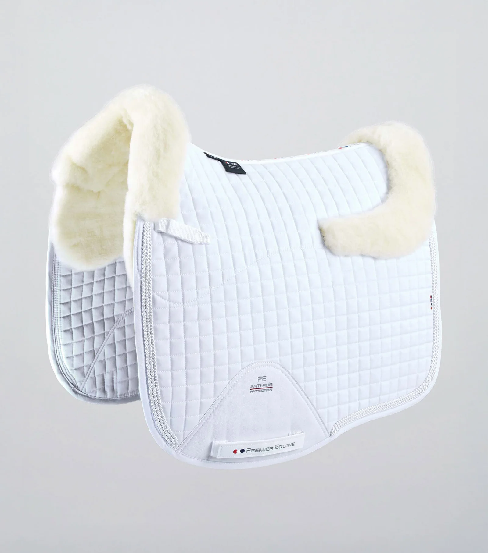 Premier Equine Close Contact Merino Wool Half Lined European Dressage Square White/Natural Wool-Pony size