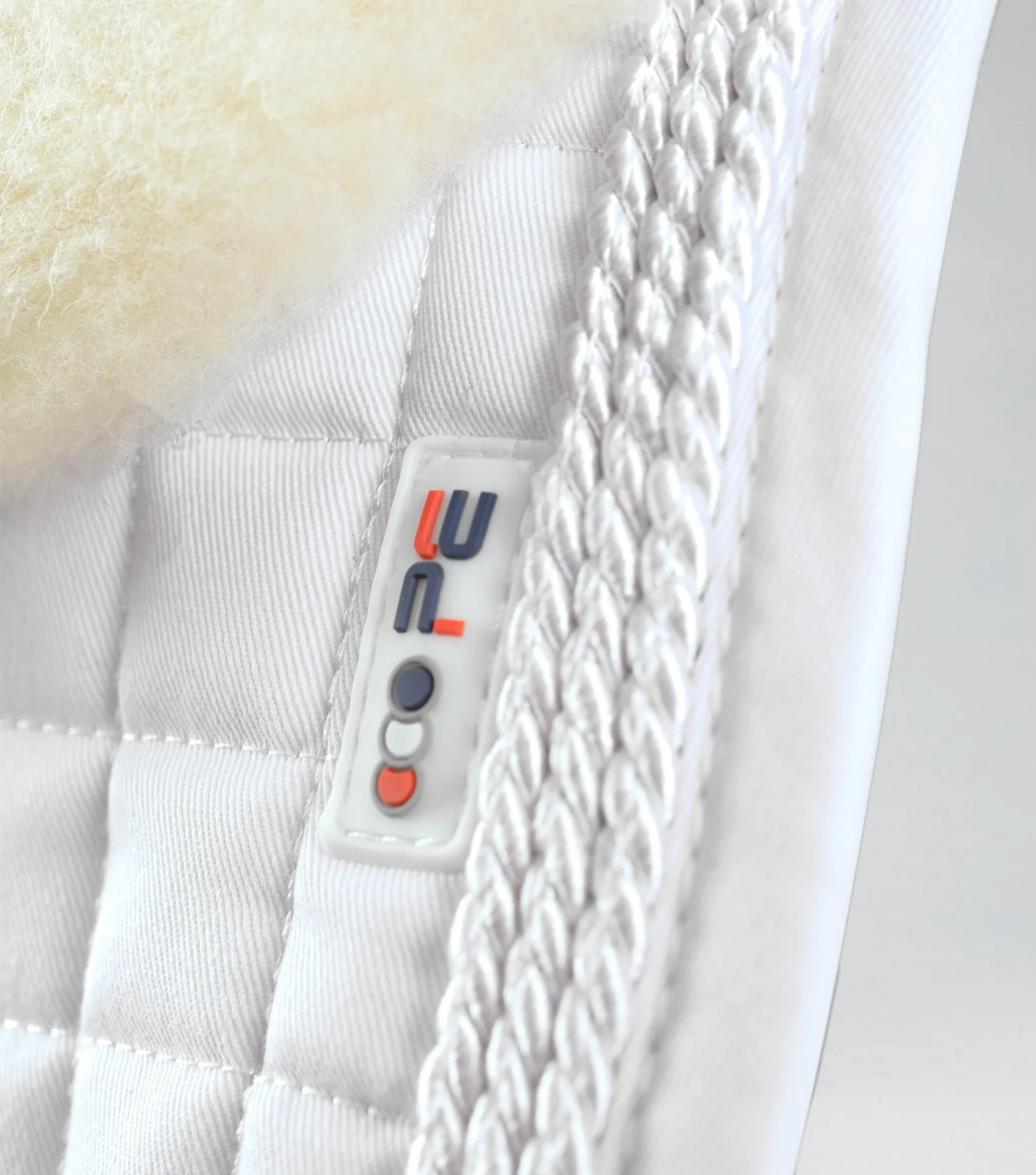 Premier Equine Close Contact Merino Wool Half Lined European Dressage Square White/Natural Wool-Pony size - Image 2