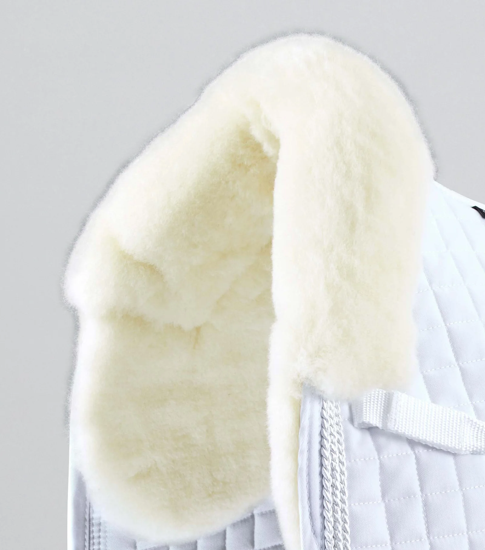 Premier Equine Close Contact Merino Wool Half Lined European Dressage Square White/Natural Wool-Pony size - Image 3