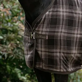 Heritage Check Fleece Rug Cocoa - Image 3