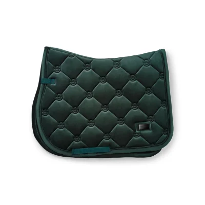 Equestrian Stockholm Jump Saddle Pad Velvet Sycamore Green