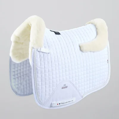 Close Contact Merino Wool European Saddle Pad - Dressage Square White/Natural Wool-Full Size