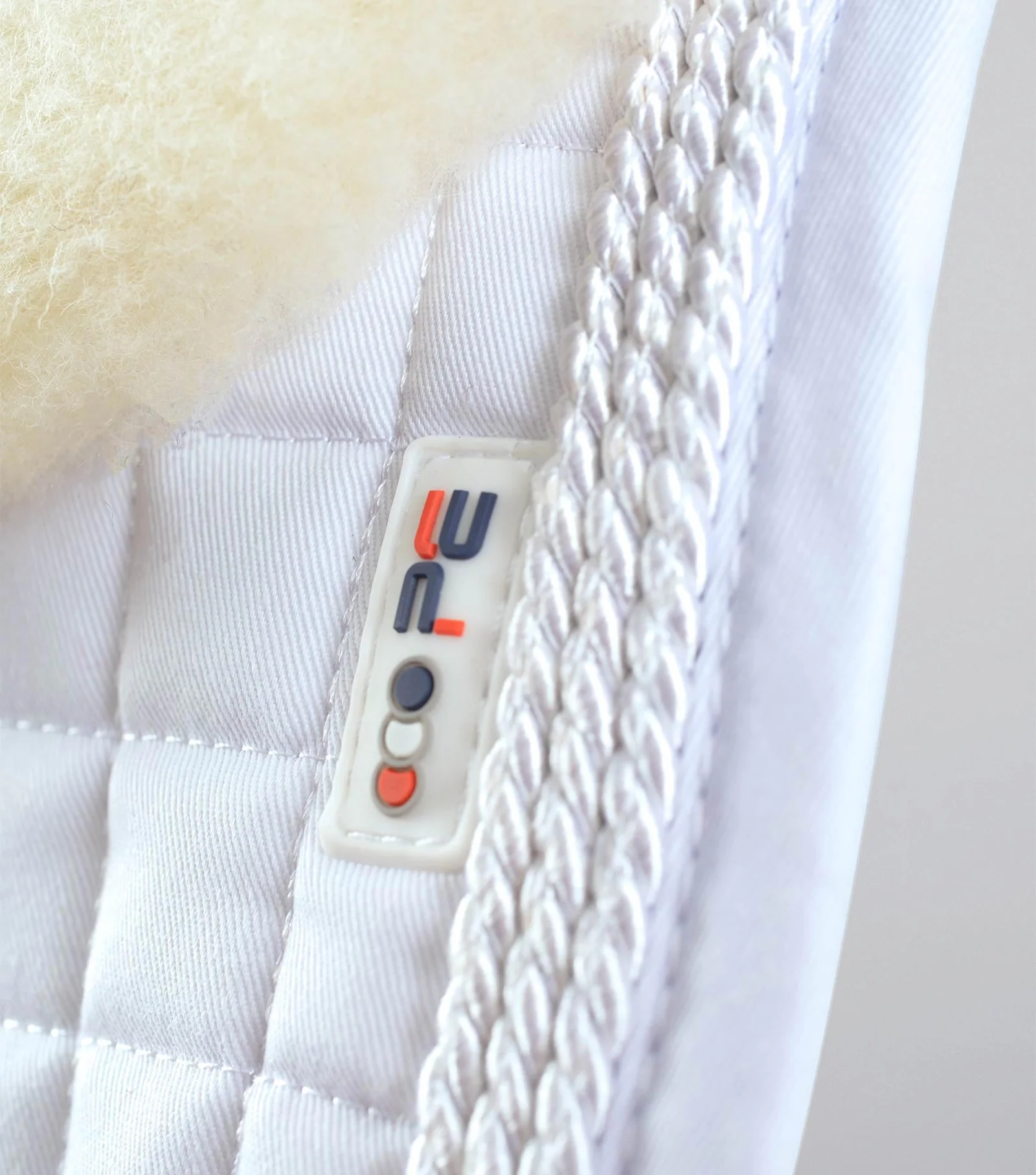 Close Contact Merino Wool European Saddle Pad - Dressage Square White/Natural Wool-Full Size - Image 3