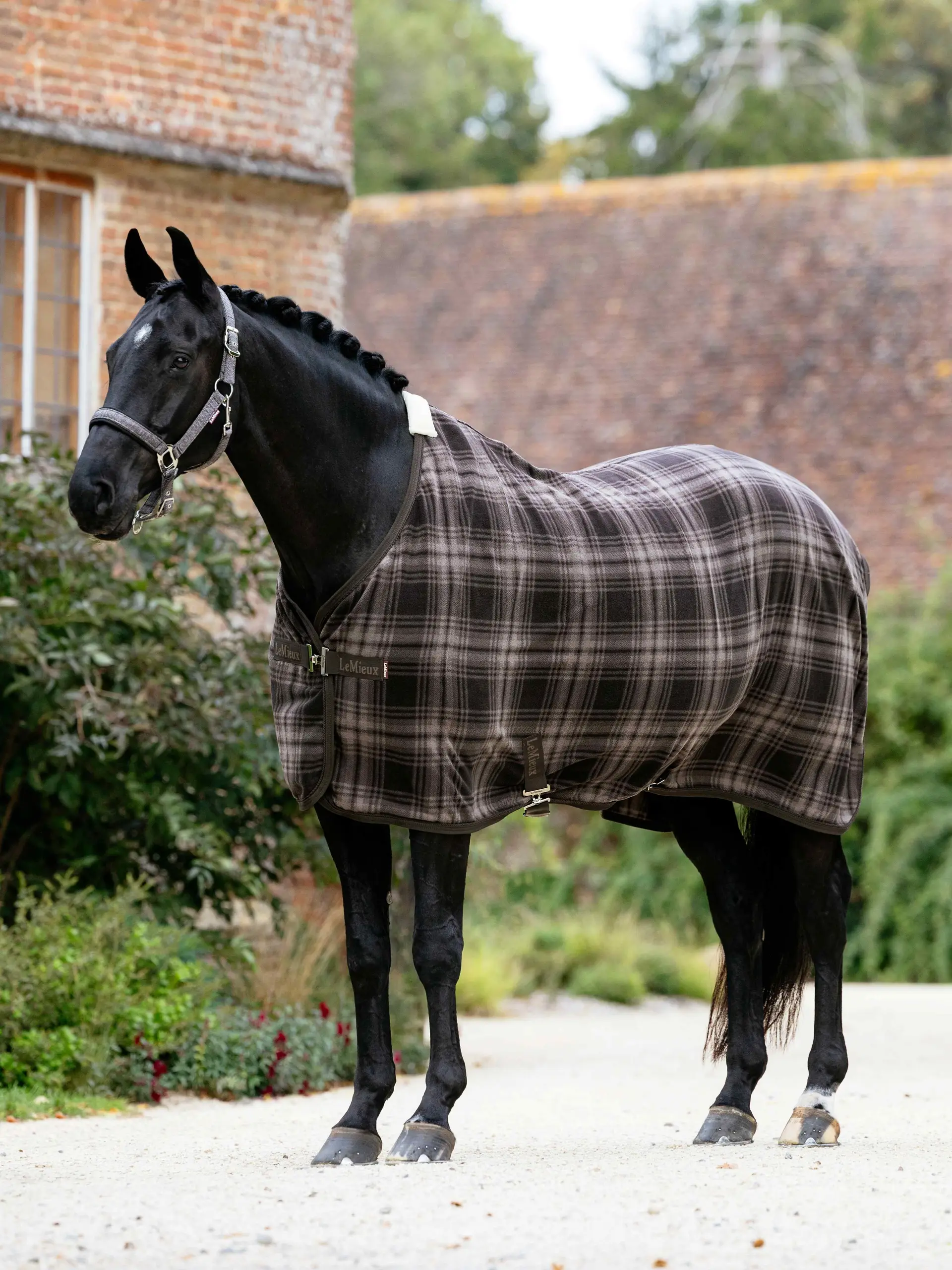 Heritage Check Fleece Rug Cocoa - Image 2