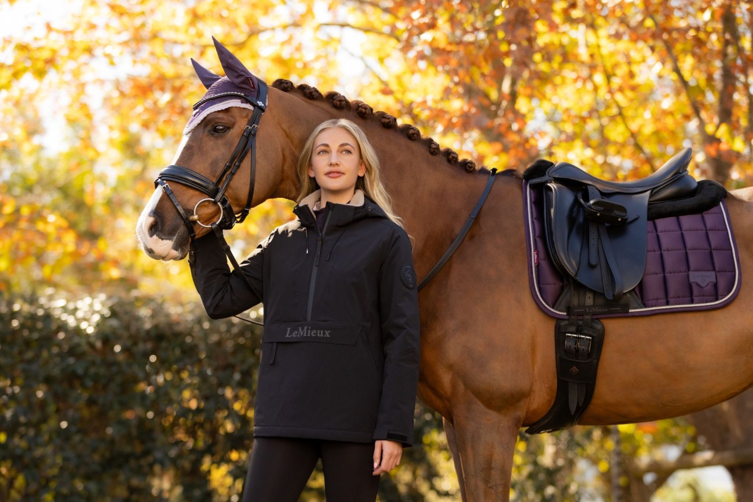 LeMieux AW25 Phoebe Waterproof Anorak with Half Zip Black - Image 5