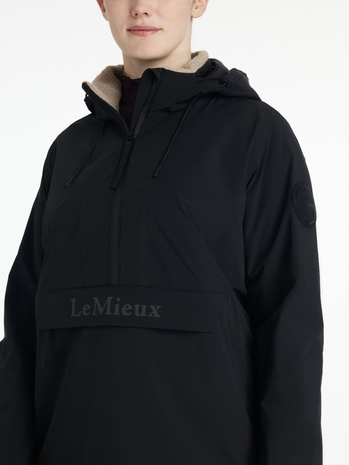 LeMieux AW25 Phoebe Waterproof Anorak with Half Zip Black - Image 3