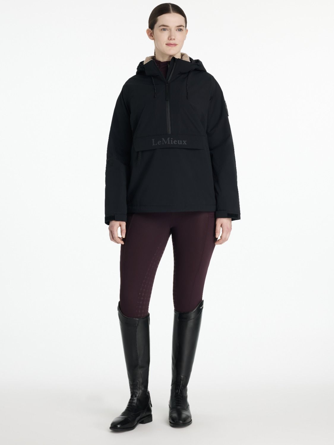 LeMieux AW25 Phoebe Waterproof Anorak with Half Zip Black - Image 2