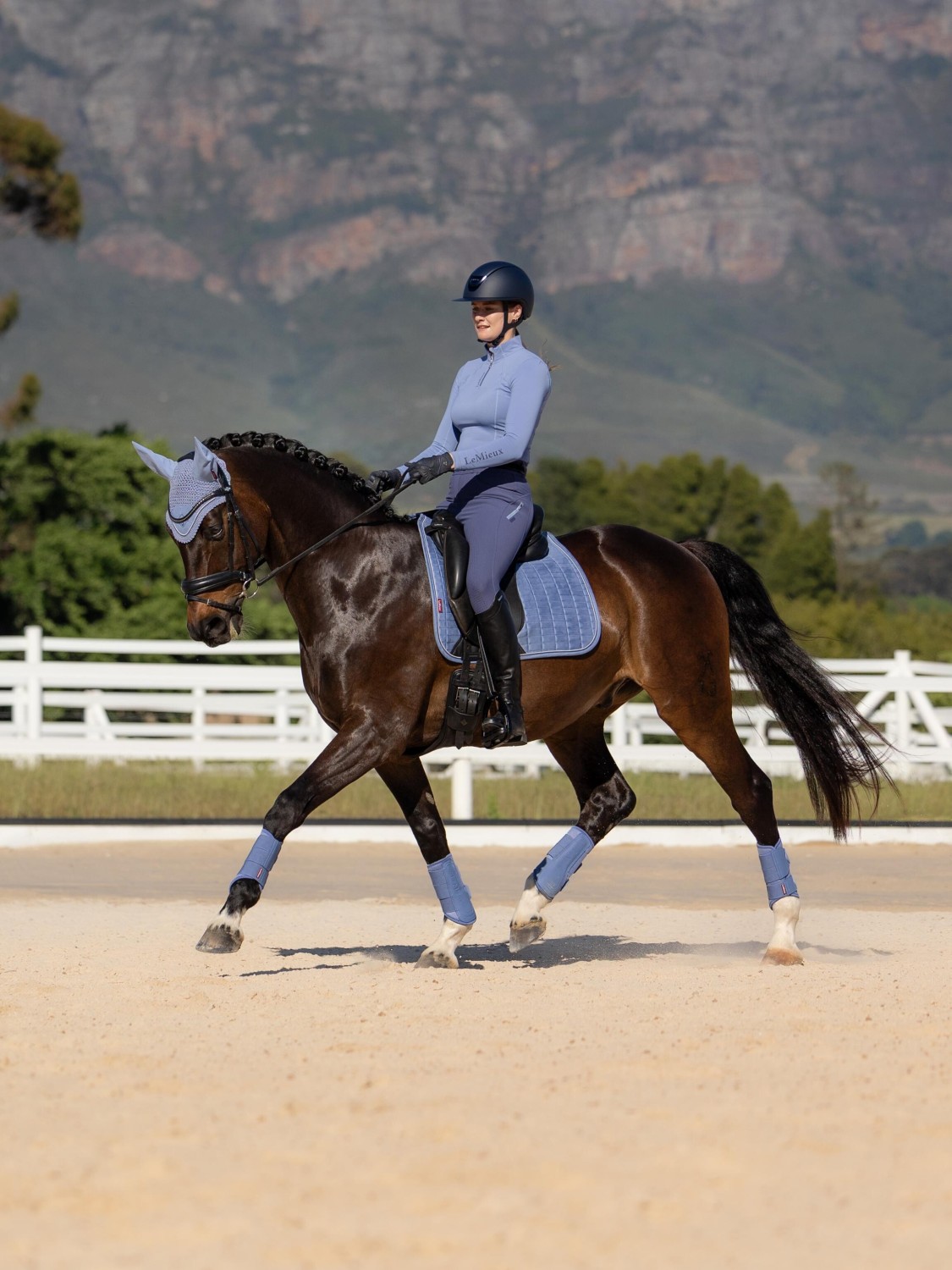 LeMieux Suede Dressage Square Powder Blue - Image 3