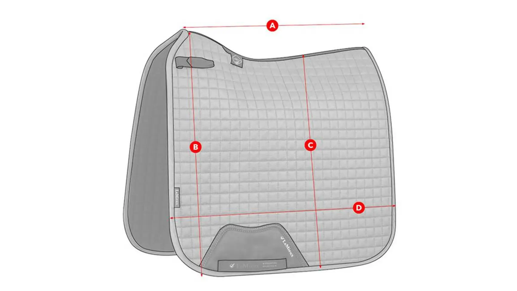 LeMieux Suede Dressage Square White-Large(Full Size) - Image 5