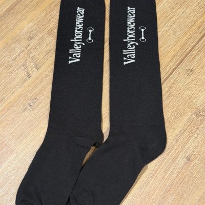 Valleyhorsewear riding socks-Black with Silver logo