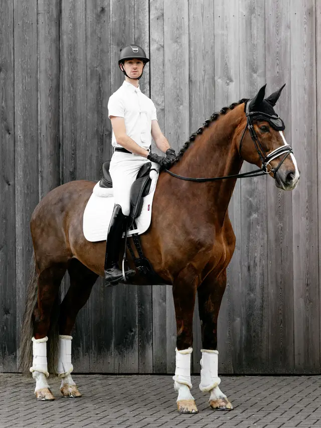 LeMieux Suede Dressage Square White-Large(Full Size) - Image 2