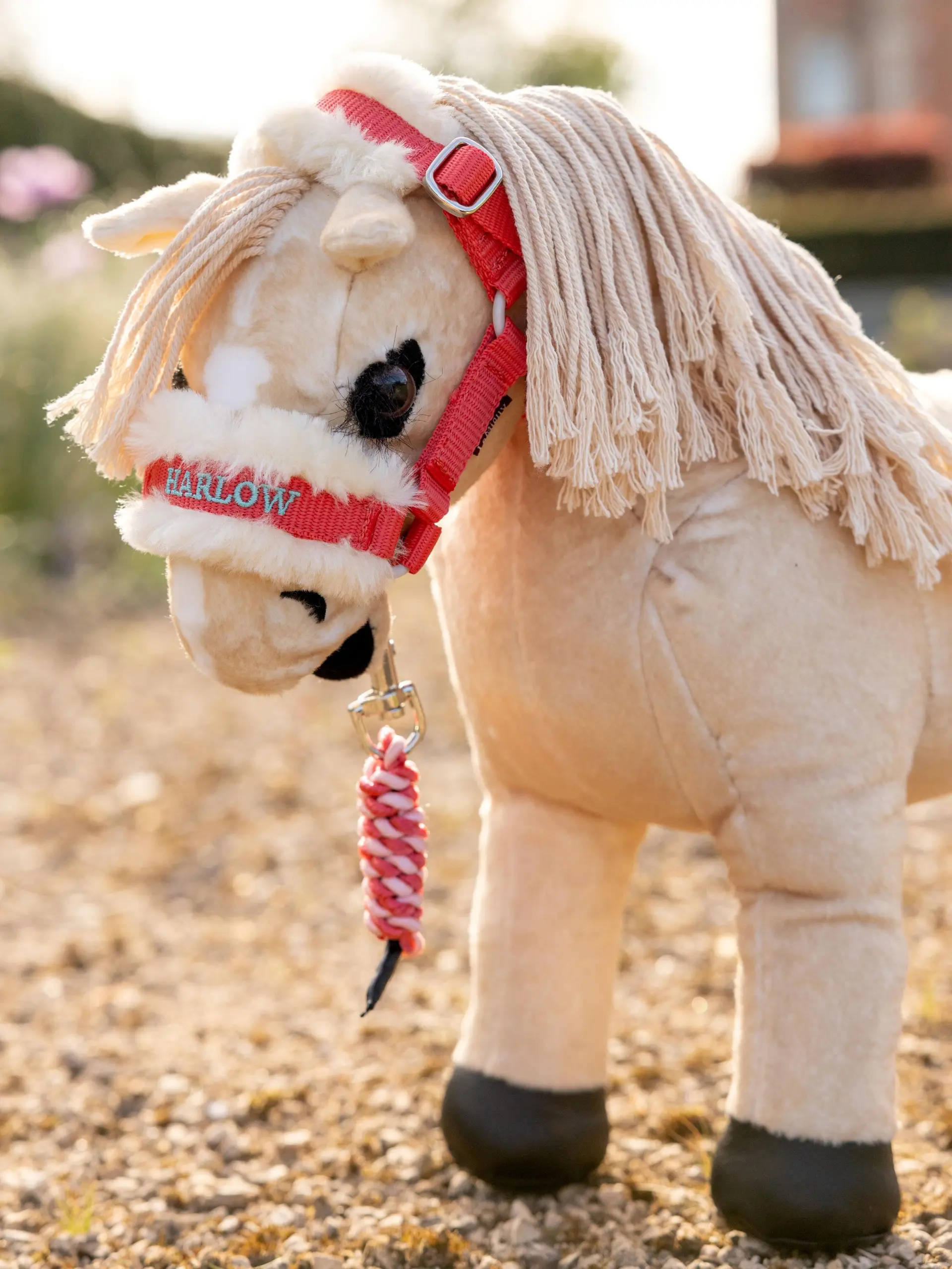 Harlow Toy Pony Headcollar & Leadrope Coral Crush - Image 2