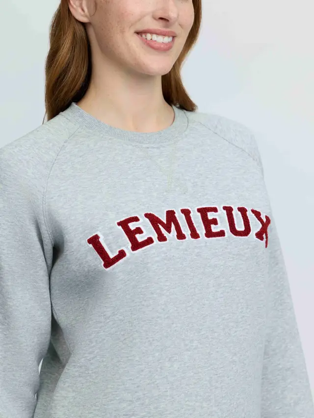 Vida Varsity Crew Neck Sweat Grey Marl - Image 4