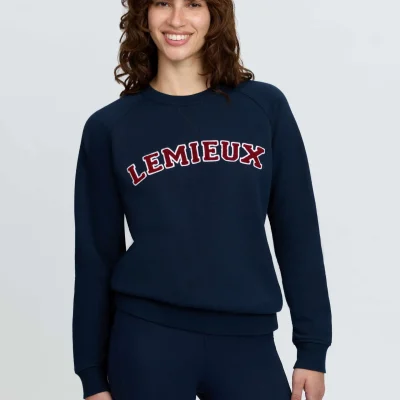 Vida Varsity Crew Neck Sweat Navy