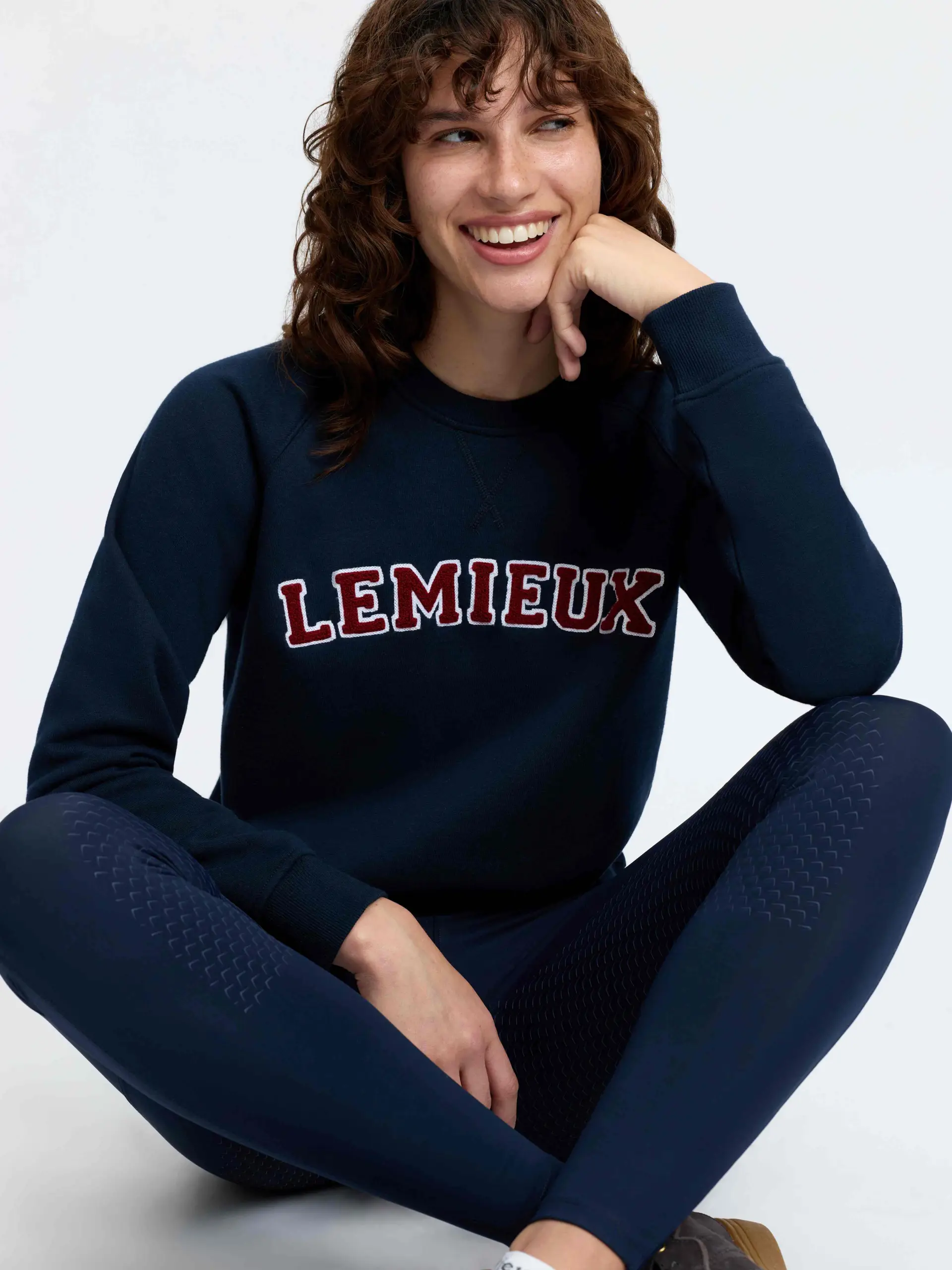 Vida Varsity Crew Neck Sweat Navy - Image 3
